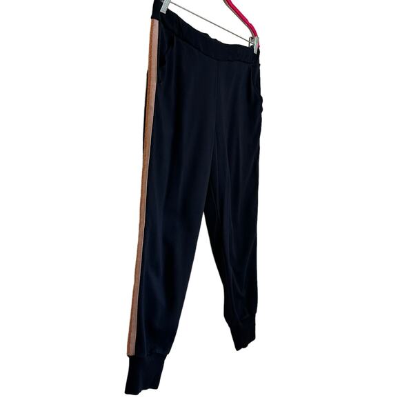 Ted Baker Navy Blue Striped Metallic Trim Aliceah Jogger sz 4=L - Picture 8 of 15